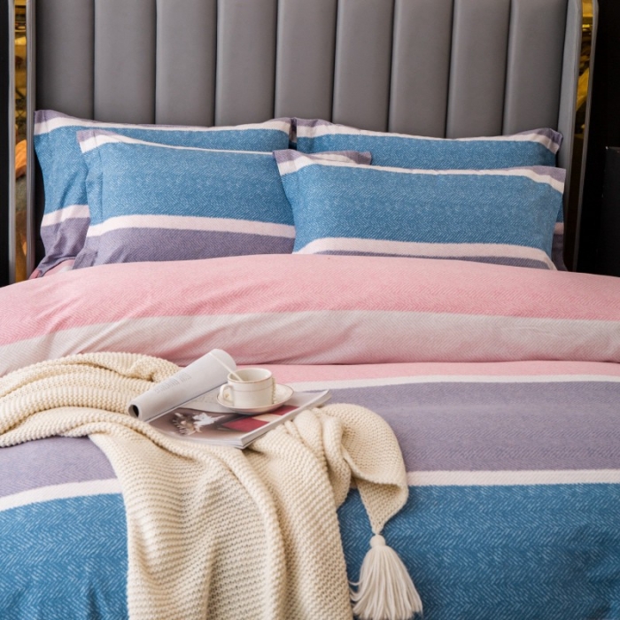 91家纺网 家纺一手货源 找家纺 晶缦家纺 2023新款风尚系全棉生态磨毛多规格四件套 梦庄园-粉