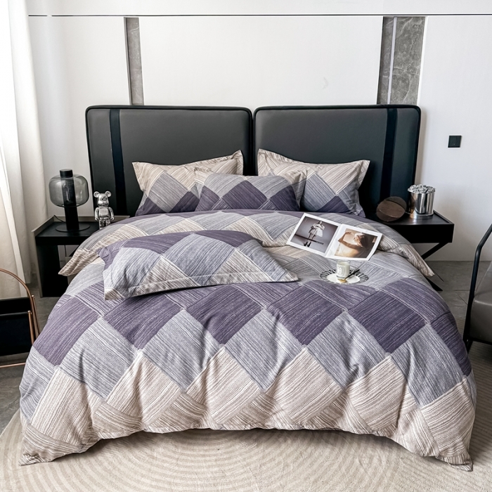 91家纺网 家纺一手货源 找家纺 晶缦家纺 2023新款风尚系全棉生态磨毛多规格四件套 迷幻空间