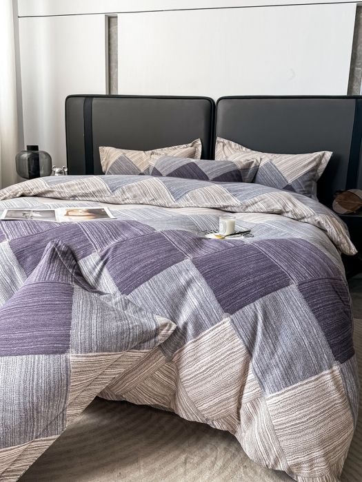 91家纺网 家纺一手货源 找家纺 晶缦家纺 2023新款风尚系全棉生态磨毛多规格四件套 迷幻空间