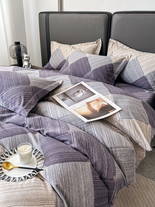 91家纺网 家纺一手货源 找家纺 晶缦家纺 2023新款风尚系全棉生态磨毛多规格四件套 迷幻空间