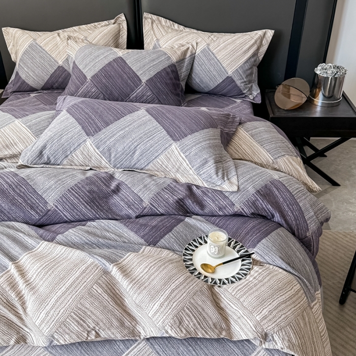 91家纺网 家纺一手货源 找家纺 晶缦家纺 2023新款风尚系全棉生态磨毛多规格四件套 迷幻空间