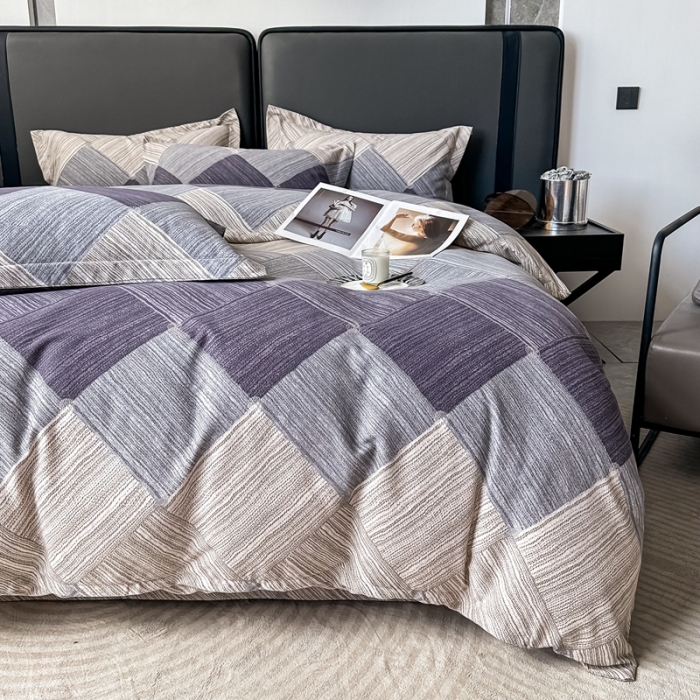 91家纺网 家纺一手货源 找家纺 晶缦家纺 2023新款风尚系全棉生态磨毛多规格四件套 迷幻空间