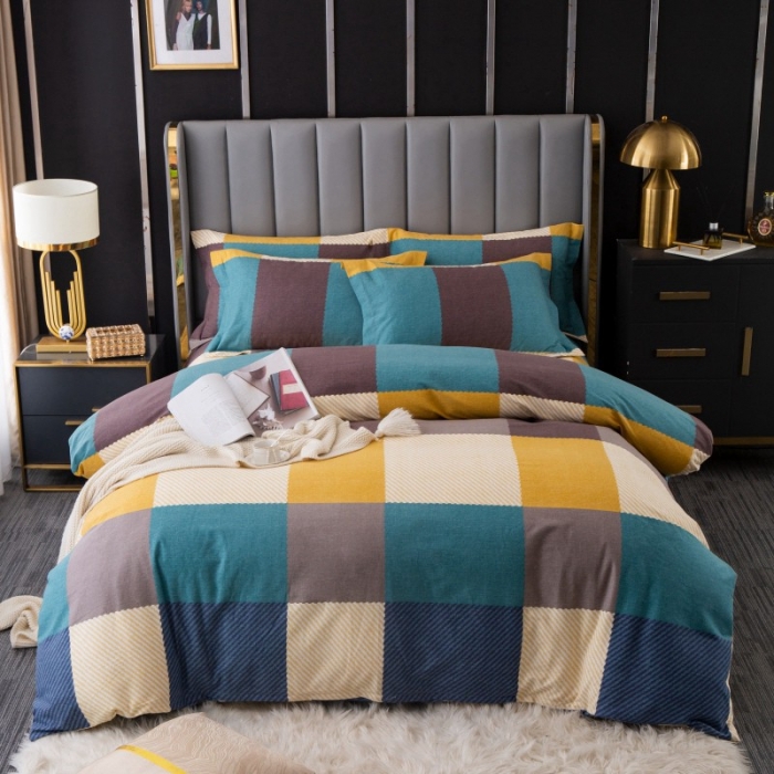 91家纺网 家纺一手货源 找家纺 晶缦家纺 2023新款风尚系全棉生态磨毛多规格四件套 魔方城