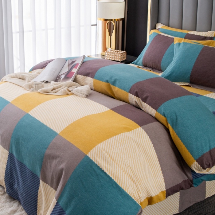 91家纺网 家纺一手货源 找家纺 晶缦家纺 2023新款风尚系全棉生态磨毛多规格四件套 魔方城