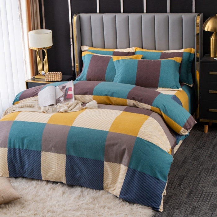 91家纺网 家纺一手货源 找家纺 晶缦家纺 2023新款风尚系全棉生态磨毛多规格四件套 魔方城