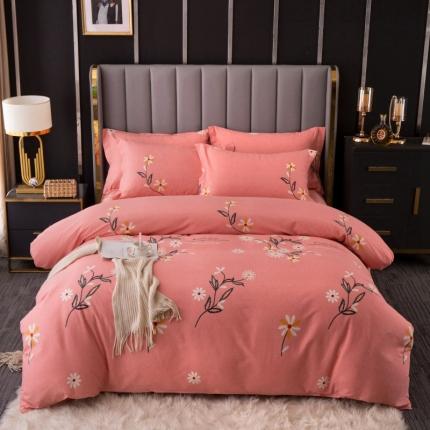 晶缦家纺 2023新款风尚系全棉生态磨毛多规格四件套 浅浅苏更-粉