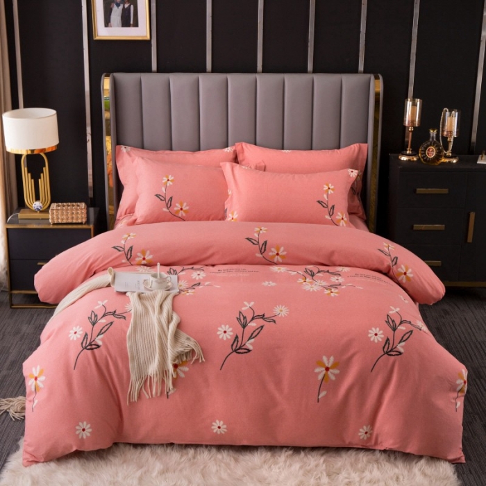 91家纺网 家纺一手货源 找家纺 晶缦家纺 2023新款风尚系全棉生态磨毛多规格四件套 浅浅苏更-粉