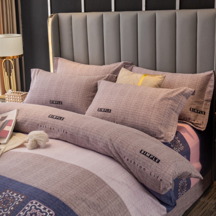 91家纺网 家纺一手货源 找家纺 晶缦家纺 2023新款风尚系全棉生态磨毛多规格四件套 温情时光-粉