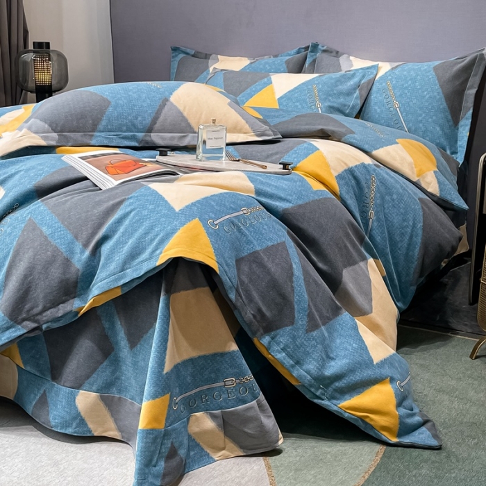 91家纺网 家纺一手货源 找家纺 晶缦家纺 2023新款风尚系全棉生态磨毛多规格四件套 星恋