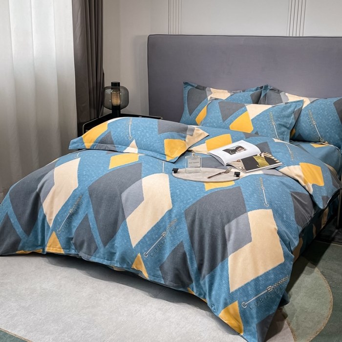 91家纺网 家纺一手货源 找家纺 晶缦家纺 2023新款风尚系全棉生态磨毛多规格四件套 星恋