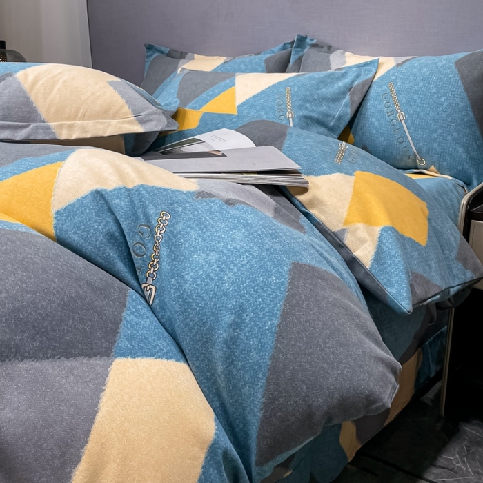 91家纺网 家纺一手货源 找家纺 晶缦家纺 2023新款风尚系全棉生态磨毛多规格四件套 星恋