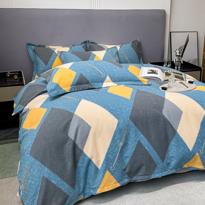 91家纺网 家纺一手货源 找家纺 晶缦家纺 2023新款风尚系全棉生态磨毛多规格四件套 星恋