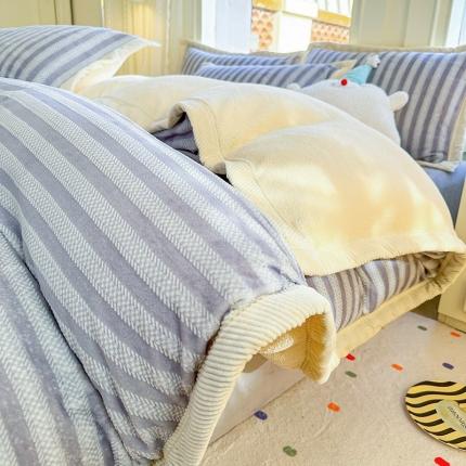 91家纺网 家纺一手货源 找家纺 （总）宜代光年 2025新款大包边着色雕花暖阳绒四件套