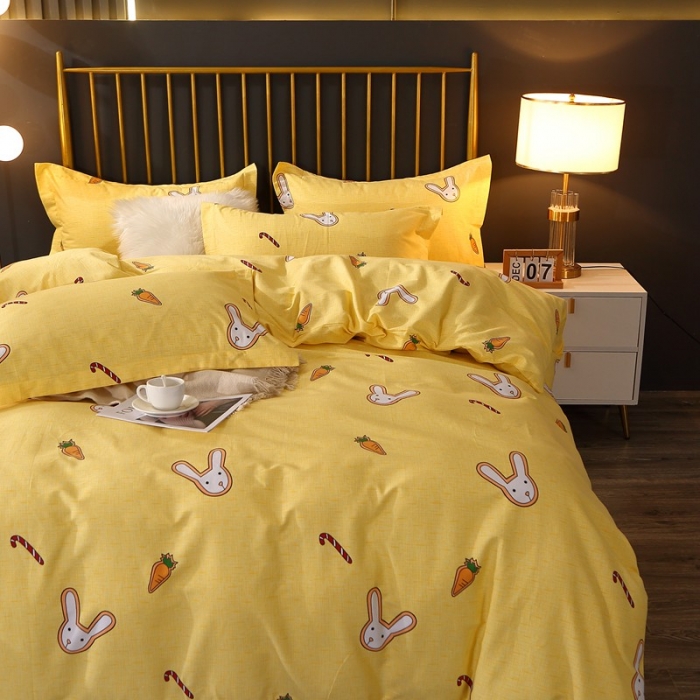 91家纺网 家纺一手货源 找家纺 晶缦家纺 2023新款风尚系全棉生态磨毛多规格单被套 贝利兔