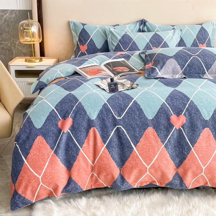 91家纺网 家纺一手货源 找家纺 晶缦家纺 2023新款风尚系全棉生态磨毛多规格单被套 彼岸