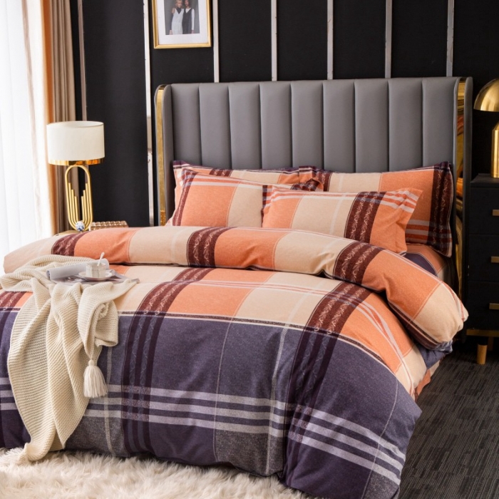 91家纺网 家纺一手货源 找家纺 晶缦家纺 2023新款风尚系全棉生态磨毛多规格单被套 都市生活-咖