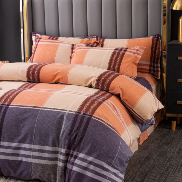 91家纺网 家纺一手货源 找家纺 晶缦家纺 2023新款风尚系全棉生态磨毛多规格单被套 都市生活-咖