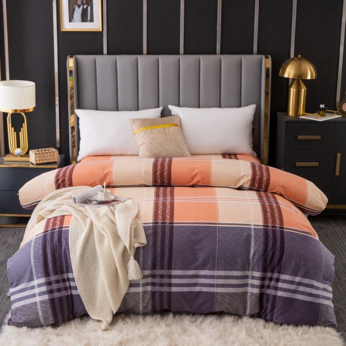 91家纺网 家纺一手货源 找家纺 晶缦家纺 2023新款风尚系全棉生态磨毛多规格单被套 都市生活-咖