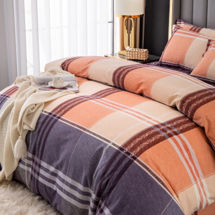 91家纺网 家纺一手货源 找家纺 晶缦家纺 2023新款风尚系全棉生态磨毛多规格单被套 都市生活-咖