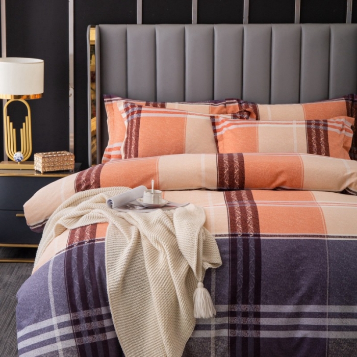 91家纺网 家纺一手货源 找家纺 晶缦家纺 2023新款风尚系全棉生态磨毛多规格单被套 都市生活-咖