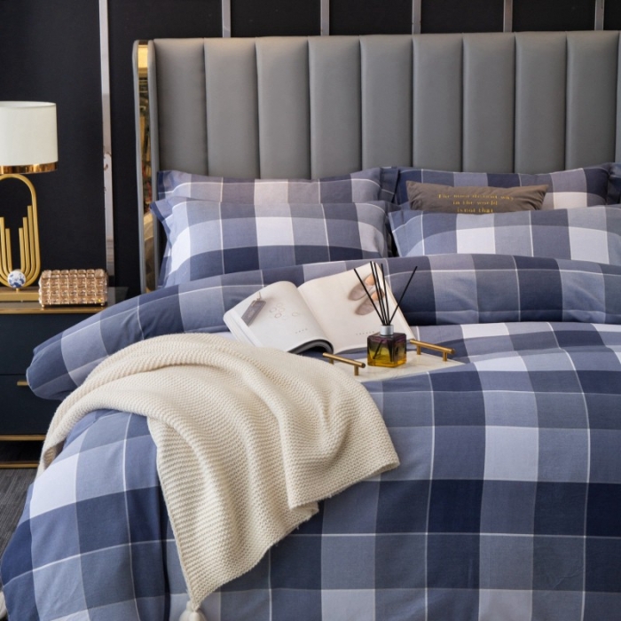 91家纺网 家纺一手货源 找家纺 晶缦家纺 2023新款风尚系全棉生态磨毛多规格单被套 格里斯