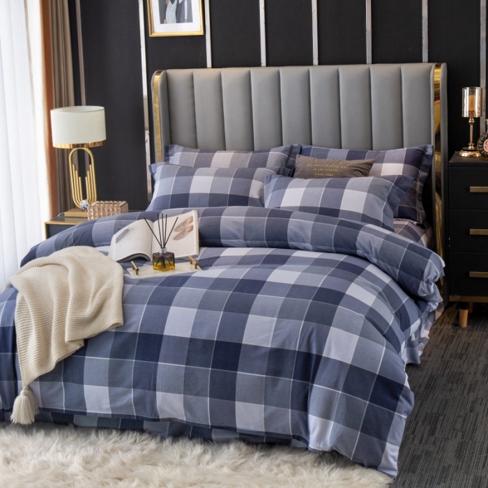 91家纺网 家纺一手货源 找家纺 晶缦家纺 2023新款风尚系全棉生态磨毛多规格单被套 格里斯