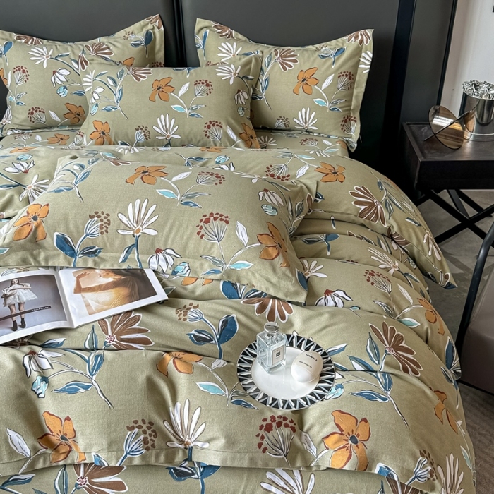 91家纺网 家纺一手货源 找家纺 晶缦家纺 2023新款风尚系全棉生态磨毛多规格单被套 花香雅居