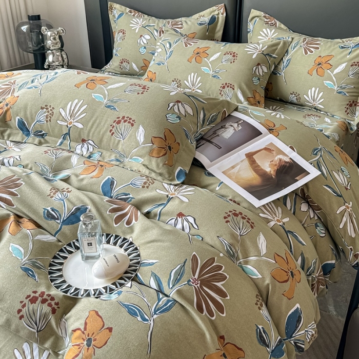 91家纺网 家纺一手货源 找家纺 晶缦家纺 2023新款风尚系全棉生态磨毛多规格单被套 花香雅居