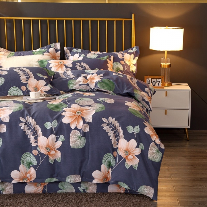 91家纺网 家纺一手货源 找家纺 晶缦家纺 2023新款风尚系全棉生态磨毛多规格单被套 花之谷