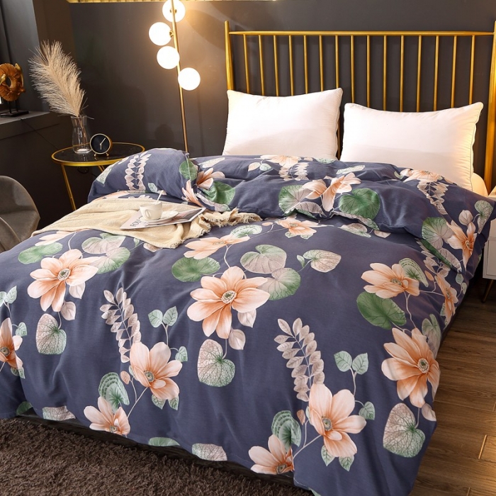 91家纺网 家纺一手货源 找家纺 晶缦家纺 2023新款风尚系全棉生态磨毛多规格单被套 花之谷