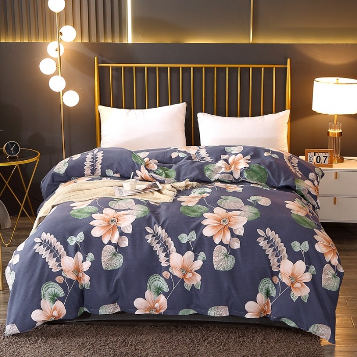 91家纺网 家纺一手货源 找家纺 晶缦家纺 2023新款风尚系全棉生态磨毛多规格单被套 花之谷