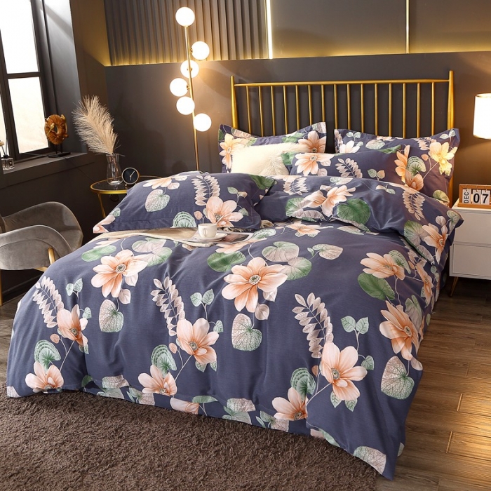 91家纺网 家纺一手货源 找家纺 晶缦家纺 2023新款风尚系全棉生态磨毛多规格单被套 花之谷