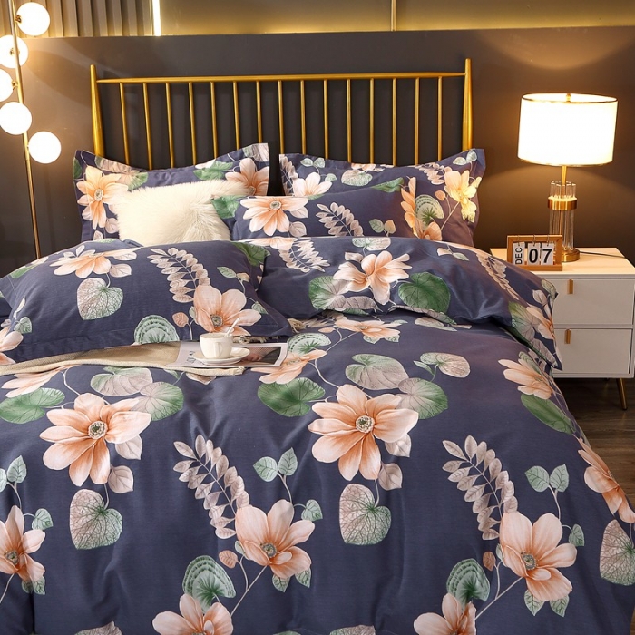 91家纺网 家纺一手货源 找家纺 晶缦家纺 2023新款风尚系全棉生态磨毛多规格单被套 花之谷