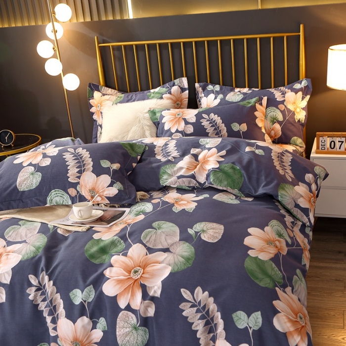 91家纺网 家纺一手货源 找家纺 晶缦家纺 2023新款风尚系全棉生态磨毛多规格单被套 花之谷