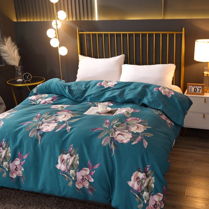 91家纺网 家纺一手货源 找家纺 晶缦家纺 2023新款风尚系全棉生态磨毛多规格单被套 浣溪沙-绿