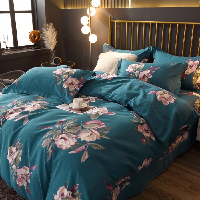 91家纺网 家纺一手货源 找家纺 晶缦家纺 2023新款风尚系全棉生态磨毛多规格单被套 浣溪沙-绿