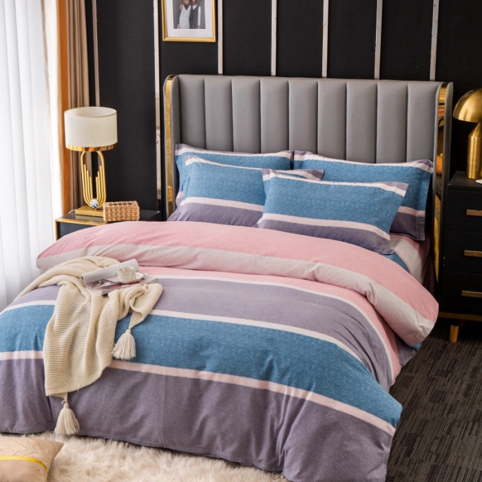 91家纺网 家纺一手货源 找家纺 晶缦家纺 2023新款风尚系全棉生态磨毛多规格单被套 梦庄园-粉