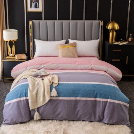 晶缦家纺 2023新款风尚系全棉生态磨毛多规格单被套 梦庄园-粉