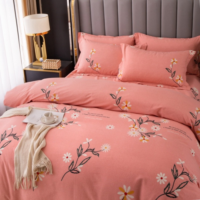 91家纺网 家纺一手货源 找家纺 晶缦家纺 2023新款风尚系全棉生态磨毛多规格单被套 浅浅苏更-粉