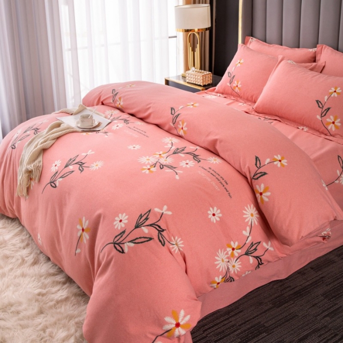 91家纺网 家纺一手货源 找家纺 晶缦家纺 2023新款风尚系全棉生态磨毛多规格单被套 浅浅苏更-粉