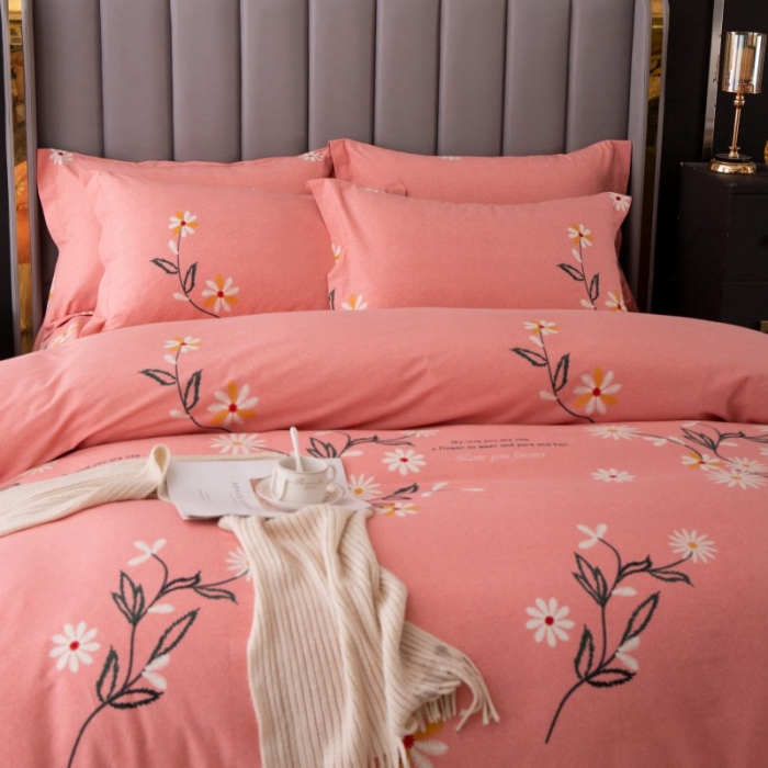 91家纺网 家纺一手货源 找家纺 晶缦家纺 2023新款风尚系全棉生态磨毛多规格单被套 浅浅苏更-粉