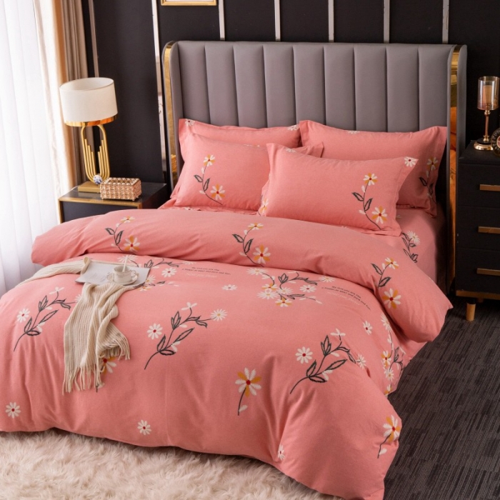 91家纺网 家纺一手货源 找家纺 晶缦家纺 2023新款风尚系全棉生态磨毛多规格单被套 浅浅苏更-粉