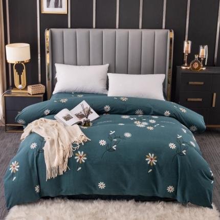 晶缦家纺 2023新款风尚系全棉生态磨毛多规格单被套 浅浅苏更-绿