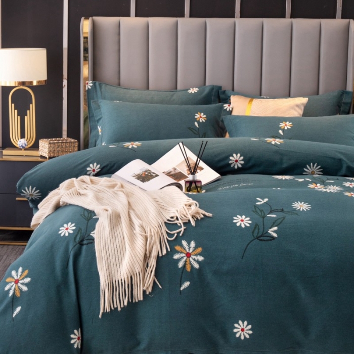 91家纺网 家纺一手货源 找家纺 晶缦家纺 2023新款风尚系全棉生态磨毛多规格单被套 浅浅苏更-绿