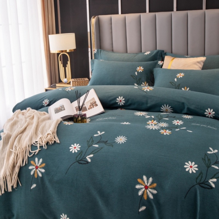 91家纺网 家纺一手货源 找家纺 晶缦家纺 2023新款风尚系全棉生态磨毛多规格单被套 浅浅苏更-绿