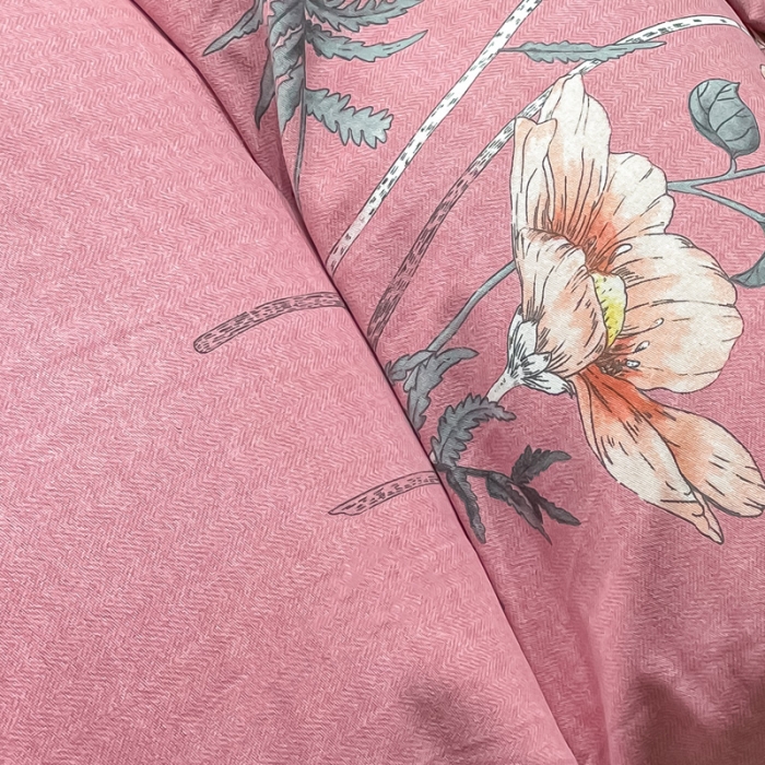 91家纺网 家纺一手货源 找家纺 晶缦家纺 2023新款风尚系全棉生态磨毛多规格单被套 听雨轩粉