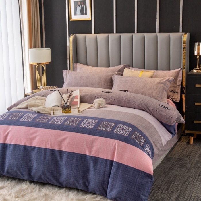 91家纺网 家纺一手货源 找家纺 晶缦家纺 2023新款风尚系全棉生态磨毛多规格单被套 温情时光-粉