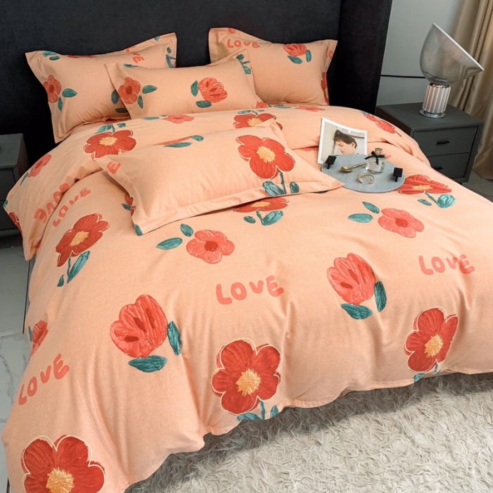 91家纺网 家纺一手货源 找家纺 晶缦家纺 2023新款风尚系全棉生态磨毛多规格单被套 一念花开