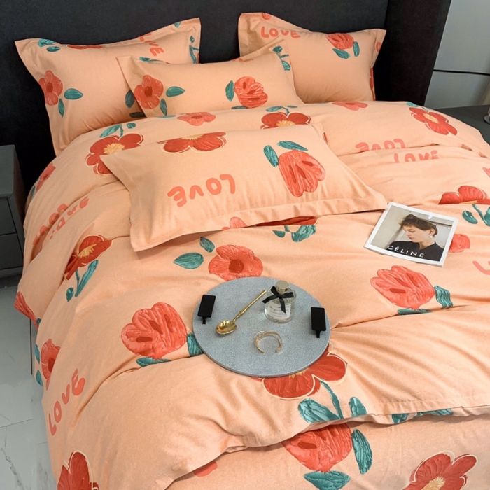 91家纺网 家纺一手货源 找家纺 晶缦家纺 2023新款风尚系全棉生态磨毛多规格单被套 一念花开