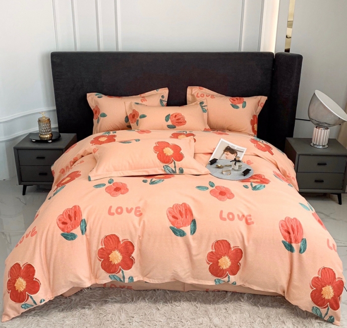 91家纺网 家纺一手货源 找家纺 晶缦家纺 2023新款风尚系全棉生态磨毛多规格单被套 一念花开